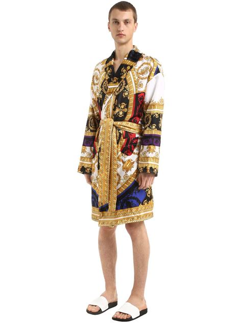 versace silk robe men's